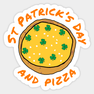 St Patricks Day and Shamrock Pizza Sticker